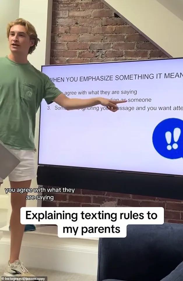 Explosive Debate Over iMessage Exclamation Points: 22-Year-Old Jason Saperstone's PowerPoint Sparks Nationwide Discussion, With A-List Celebrity Weighing In