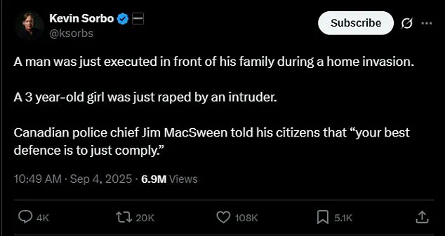 York Regional Police Chief's Controversial Home Invasion Advice Sparks Public Backlash