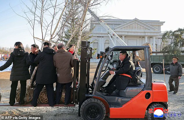 Rare Public Glimpse: Kim Jong Un Spotted Operating Forklift at Memorial Site, Details Scrubbed from Records