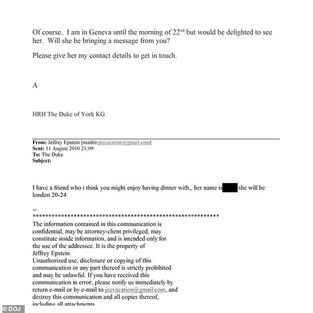 Newly Released Emails Expose Epstein's Secret 2010 Meeting with Duke of York and Russian Woman Irina