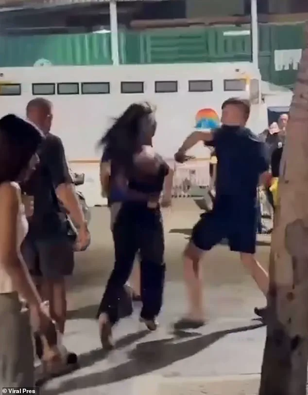 Violent clash erupts on Pattaya's Walking Street as British tourists confront transgender women in chaotic confrontation