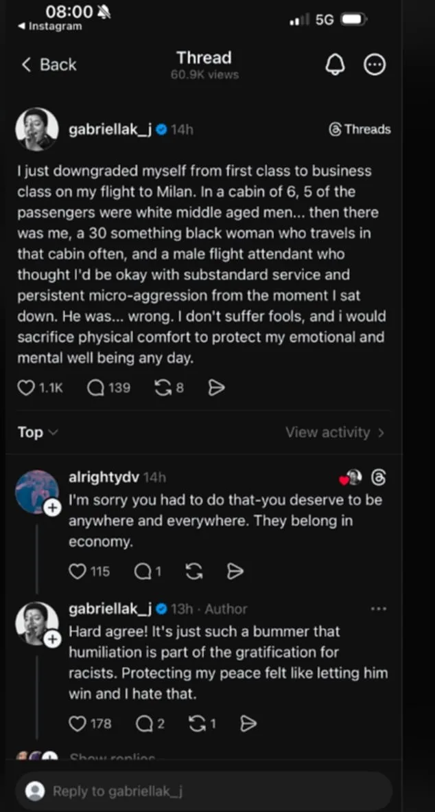 Gabriella Karefa-Johnson Sparks Debate by Downgrading Flight Class Over Racial Dynamics on Board