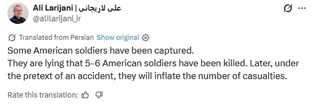Pentagon Rejects Iran's Claims of U.S. Soldiers Being Captured, Calls Statements 'Disinformation