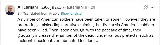 Pentagon Rejects Iran's Claims of U.S. Soldiers Being Captured, Calls Statements 'Disinformation