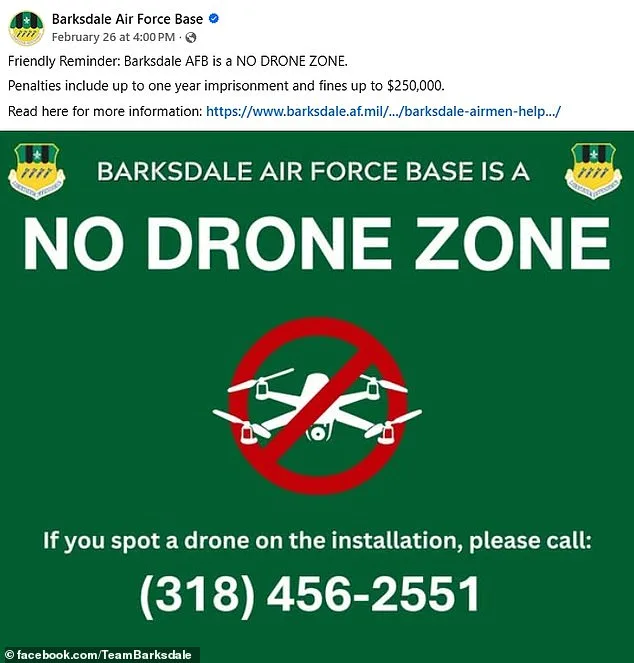 Mysterious Drone Triggers Terror Alert at Strategic Barksdale Air Force Base, Home to Nuclear Bombers