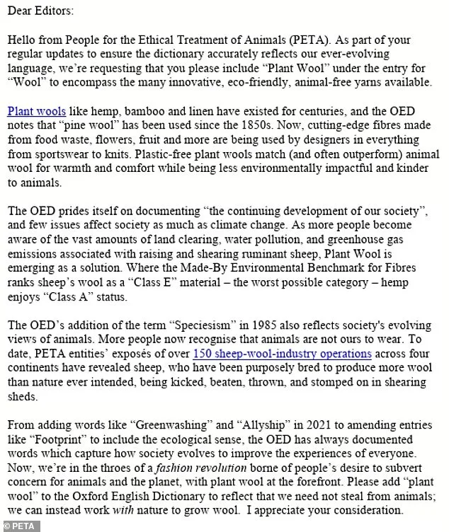 Redefining 'Wool': A Movement to Expand the Definition to Include Plant-Based Alternatives and Challenge Animal Exploitation