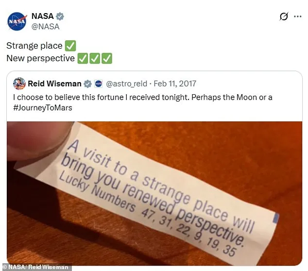 Reid Wiseman's Prophetic Fortune Cookie Foreshadows Historic Moon Mission