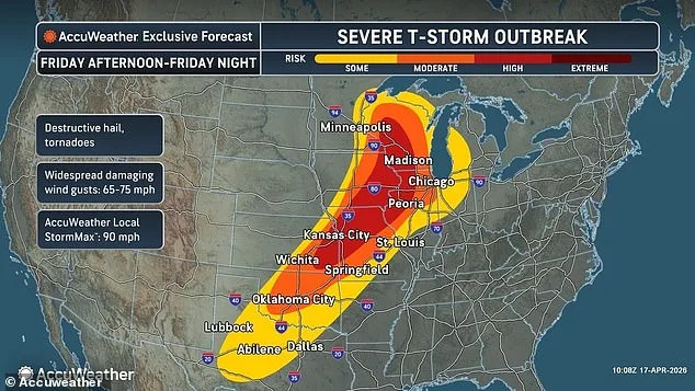 Millions Face Severe Storms and Tornadoes Across Midwest Friday Night