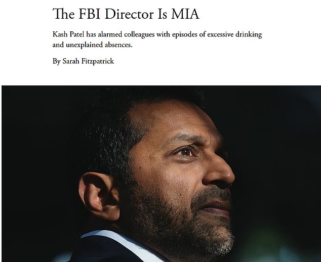 FBI Director Patel Attacks Reporters After Allegations of Severe Alcohol Abuse