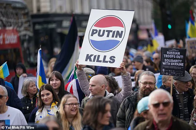 London Protesters Rally for Ukraine as War Turn Four