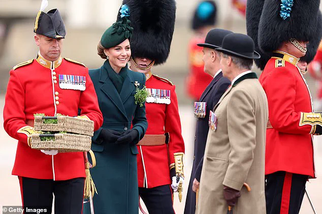 Princess Catherine Celebrates St Patrick's Day with Irish Guards at Wellington Barracks