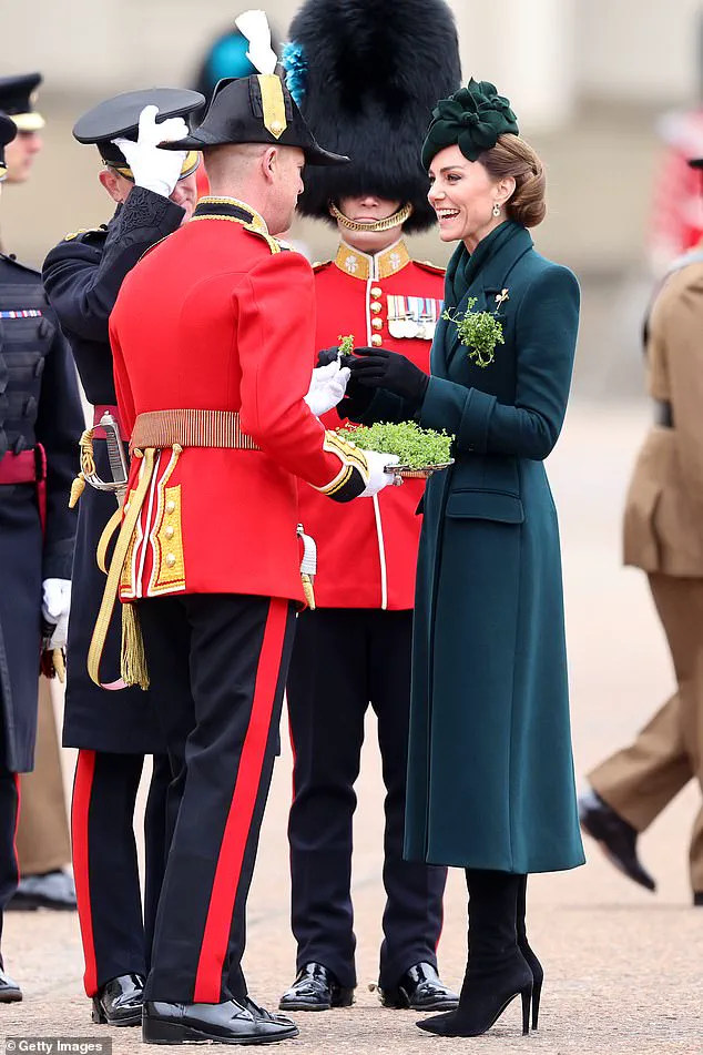 Princess Catherine Celebrates St Patrick's Day with Irish Guards at Wellington Barracks