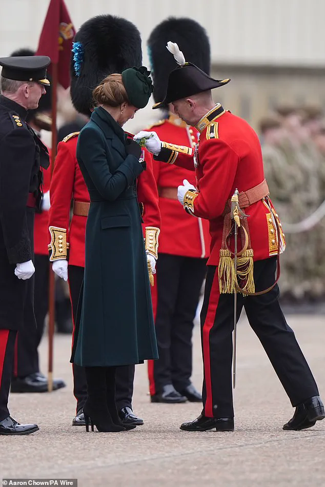 Princess Catherine Celebrates St Patrick's Day with Irish Guards at Wellington Barracks