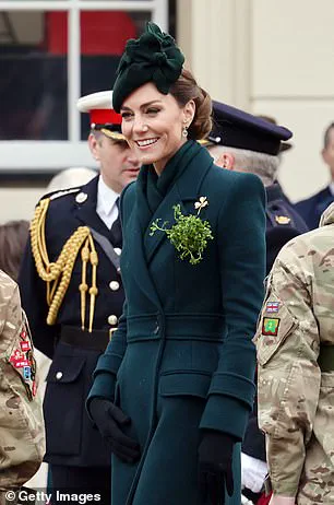 Princess Catherine Celebrates St Patrick's Day with Irish Guards at Wellington Barracks