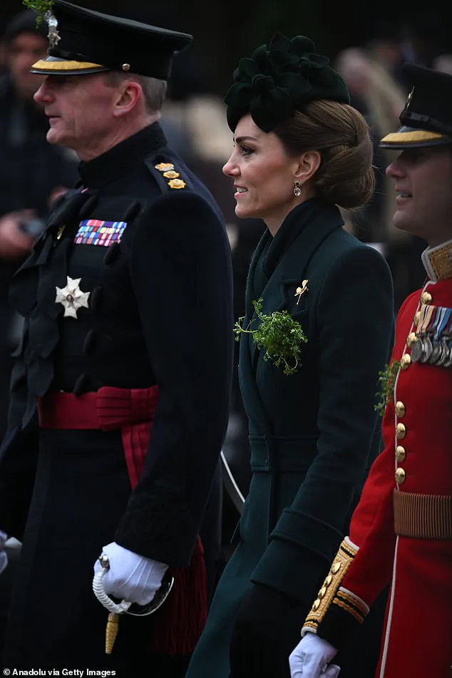 Princess Catherine Celebrates St Patrick's Day with Irish Guards at Wellington Barracks