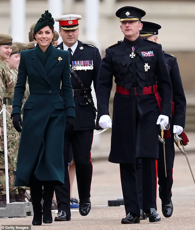 Princess Catherine Celebrates St Patrick's Day with Irish Guards at Wellington Barracks