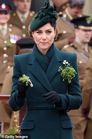 Princess Catherine Celebrates St Patrick's Day with Irish Guards at Wellington Barracks