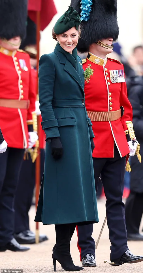 Princess Catherine Celebrates St Patrick's Day with Irish Guards at Wellington Barracks