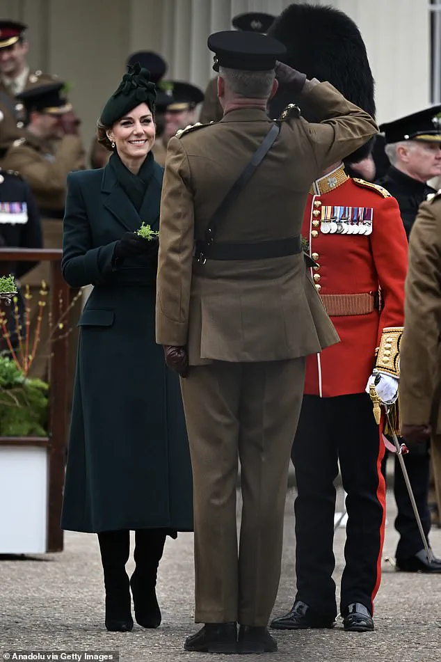 Princess Catherine Celebrates St Patrick's Day with Irish Guards at Wellington Barracks