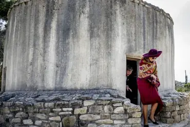 Queen Maxima Dazzles in Burgundy Dress During Visit to Cypriot Archaeological Site