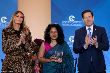 Melania Trump Stuns in Leopard Print Coat at International Women of Courage Awards