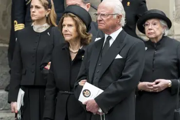 Queen Silvia Uses Crutch as She and King Carl XVI Gustaf Attend Funeral for Late Cousin in Germany