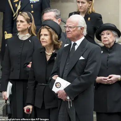 Queen Silvia Uses Crutch as She and King Carl XVI Gustaf Attend Funeral for Late Cousin in Germany