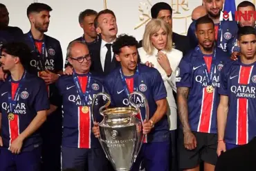 French President Macron and Wife Celebrate PSG's Historic 5-0 Victory Over Inter Milan at Elysee Palace