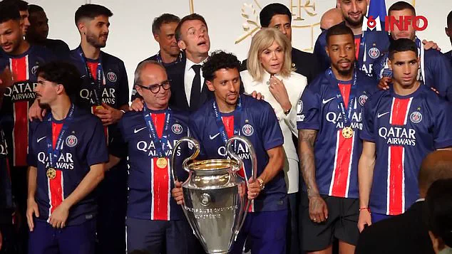 French President Macron and Wife Celebrate PSG's Historic 5-0 Victory Over Inter Milan at Elysee Palace