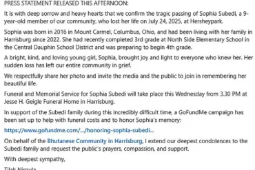 Coroner Rules Accidental Drowning for 9-Year-Old Sophia Subedi; Witnesses Describe Crowded Conditions at Hersheypark